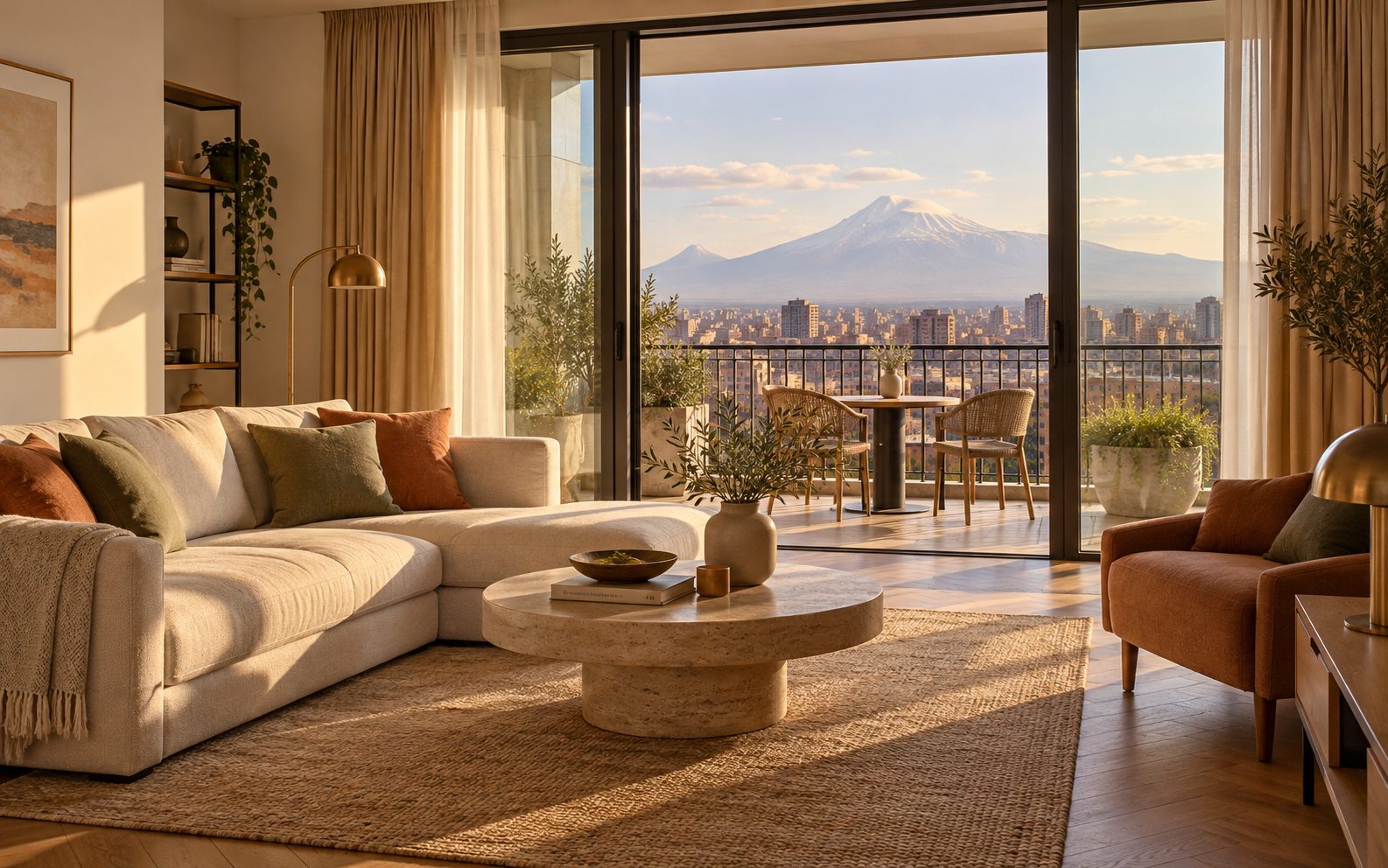 Modern Yerevan apartment with Mount Ararat view